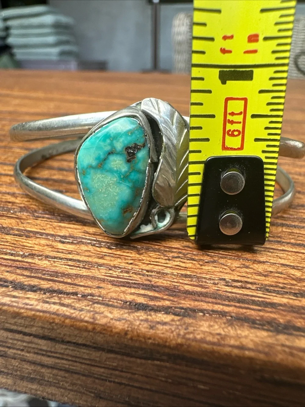 Vintage Native American HandMade Turquoise Sterling Silver Cuff Bracelet